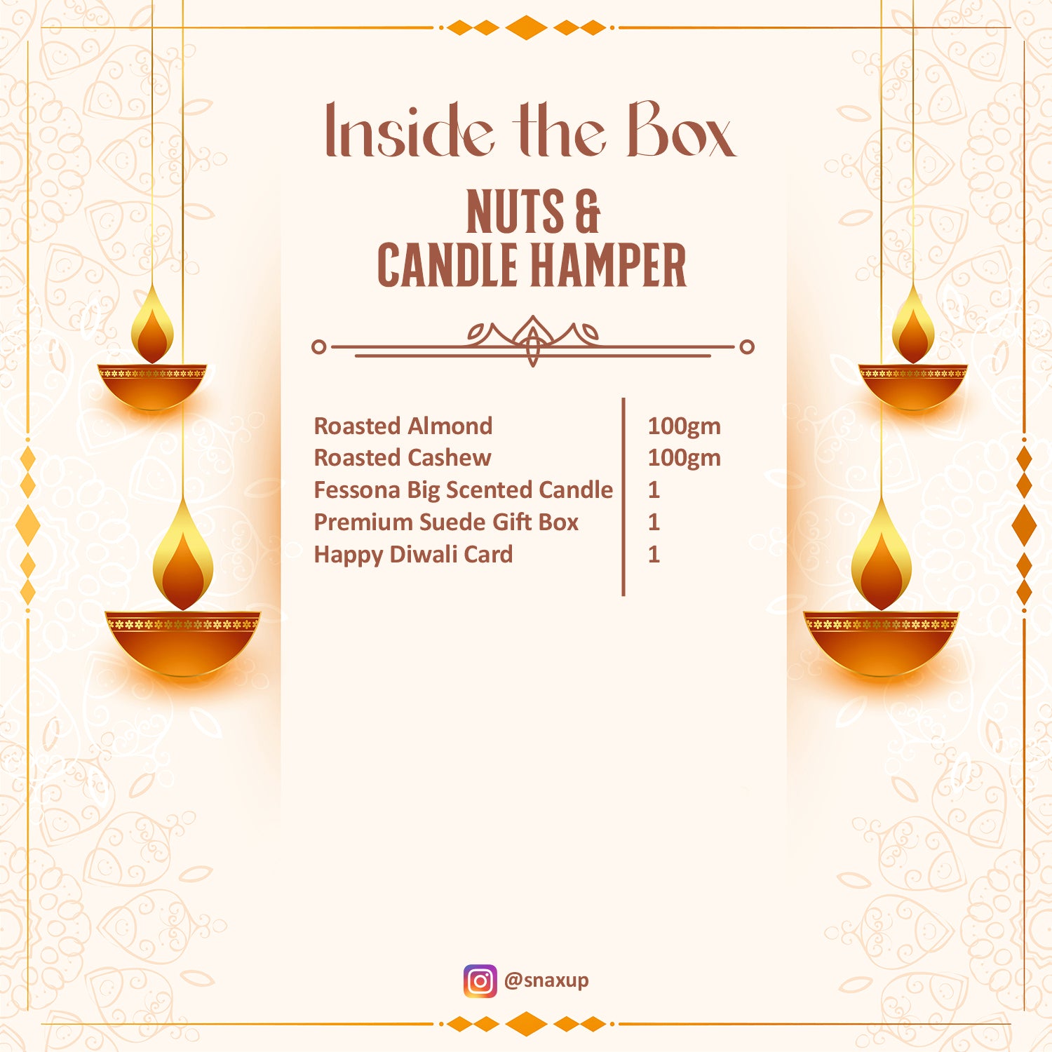 Nuts & Candle Diwali Gift Hamper Box