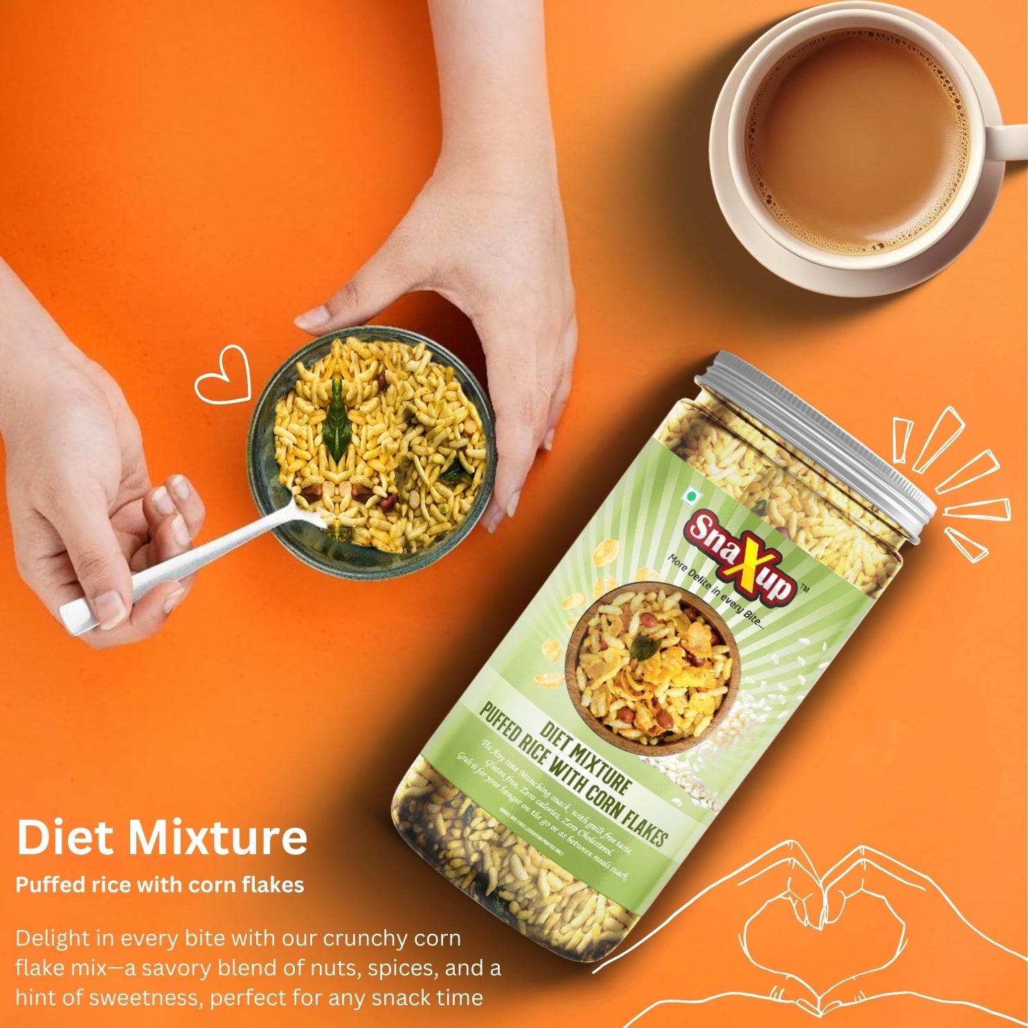 Diet Mixture Puffed Rice With Corn Flakes