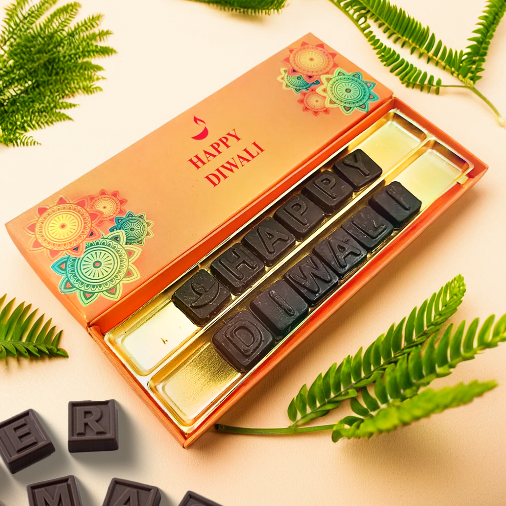 Exclusive Diwali Gift Alphabet Milk Chocolate - Happy Diwali