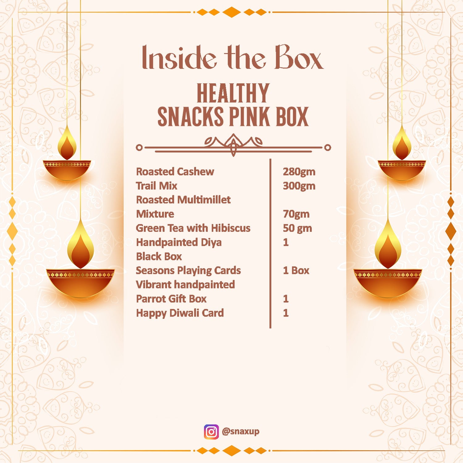 Snacks Pink Diwali Gift Hamper Box