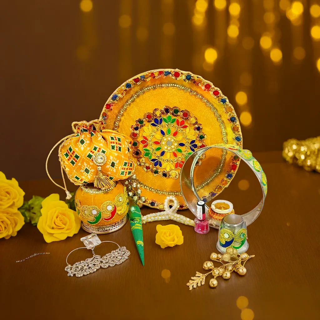 Karwa Chauth Yellow Sparkle Hamper