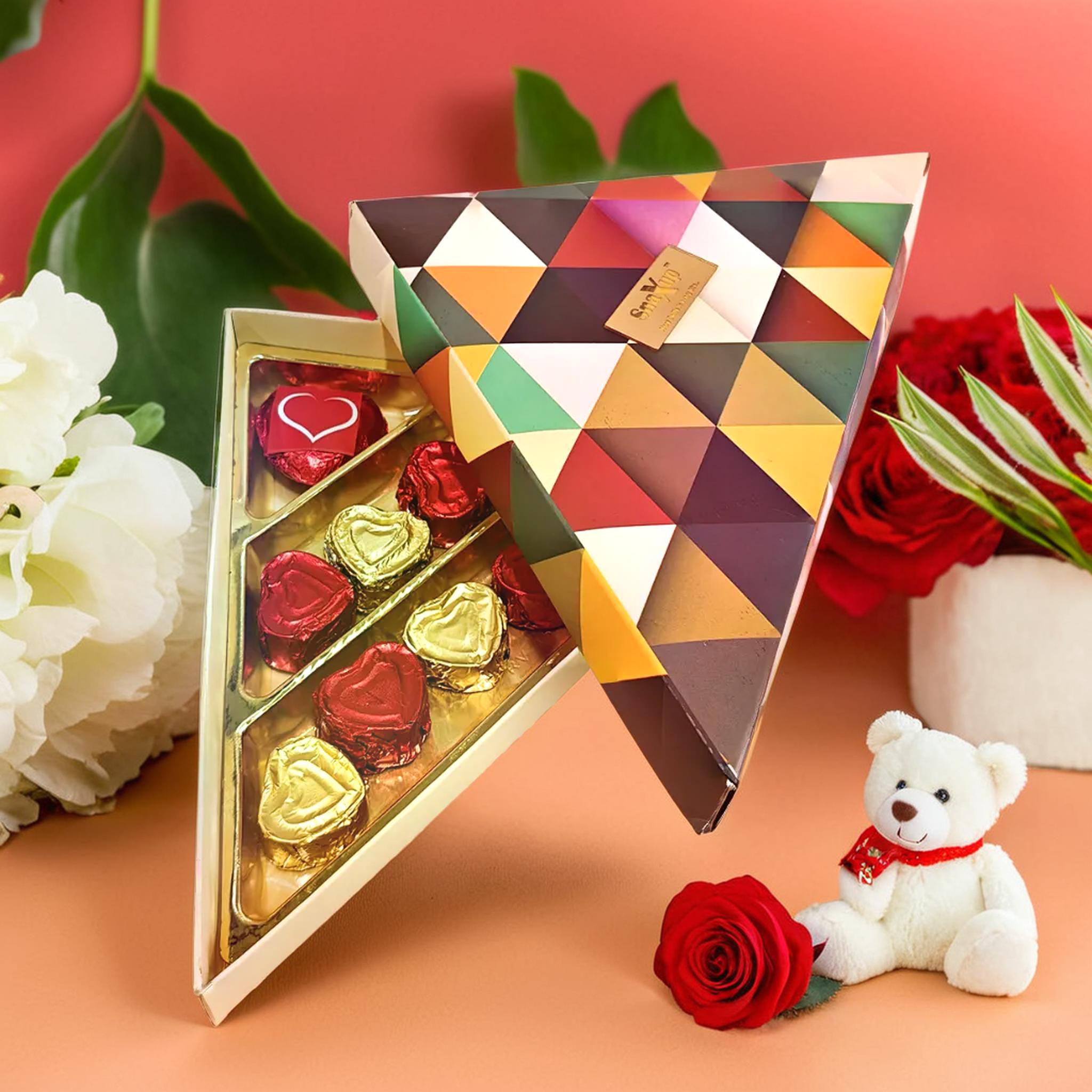 Heart shape Choco box in Triangle Box