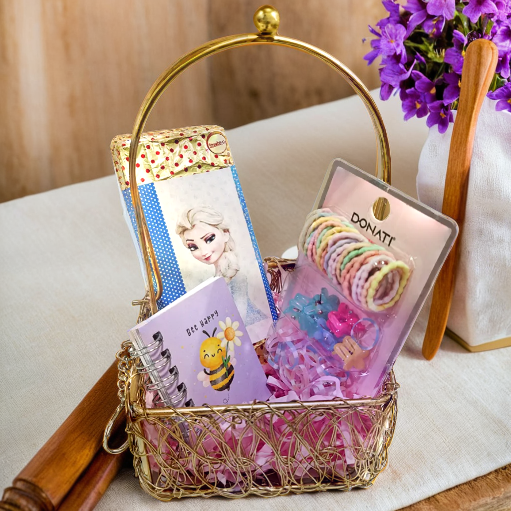 Golden Basket Choco Bar Hamper for Girls