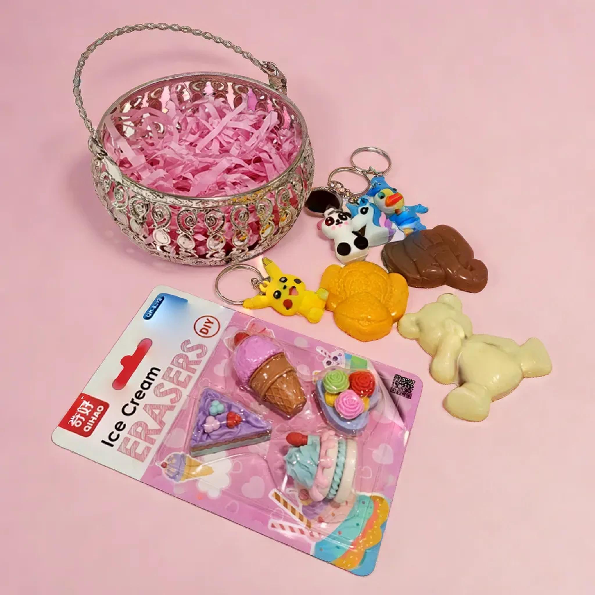 Silver Basket Animal Choco Hamper for Girls